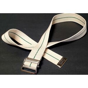 POSEY Gait Belt 6556S Posey Co Cotton 55" Ivory/ Green Made in Mexico